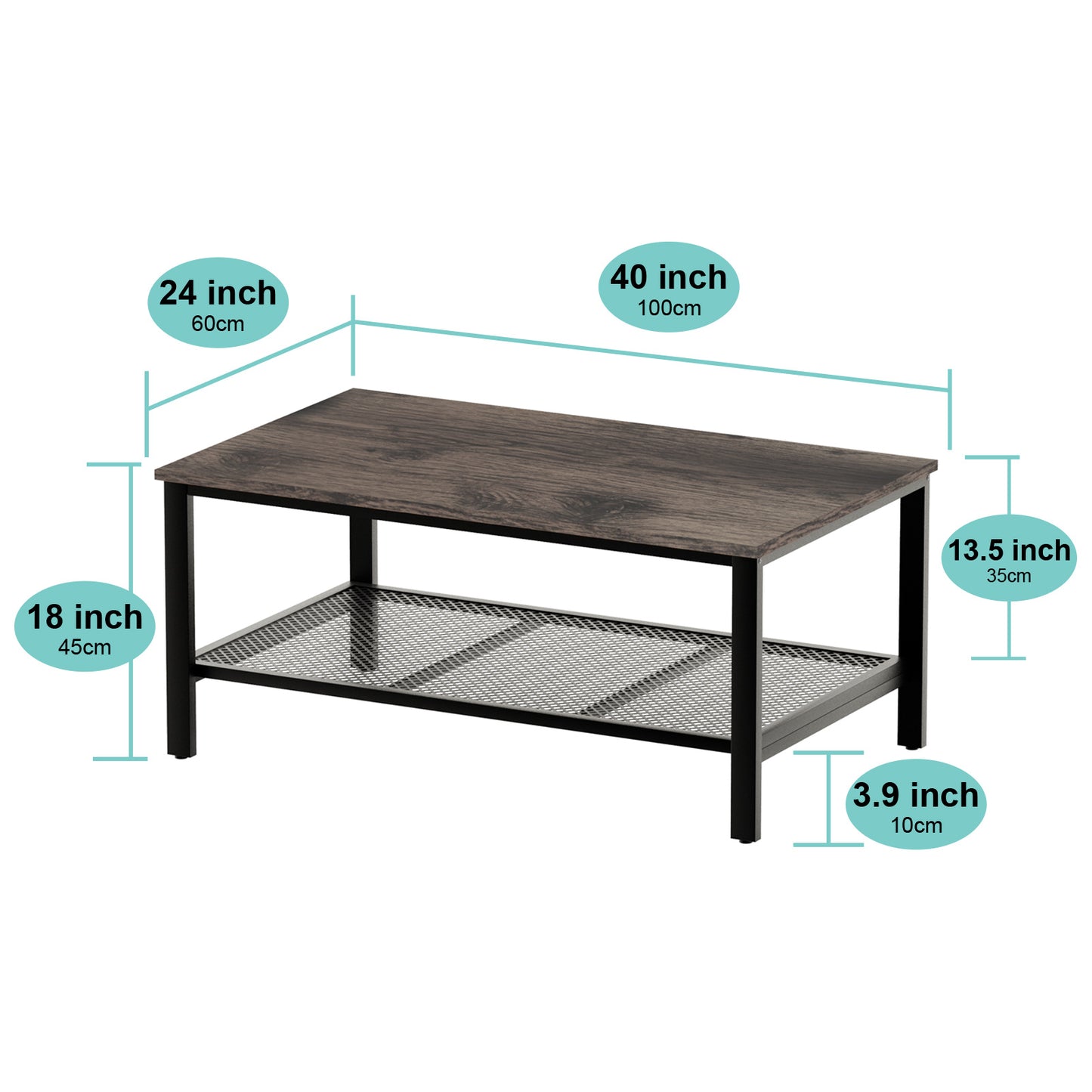 Industrial Coffee Table for Living Room
