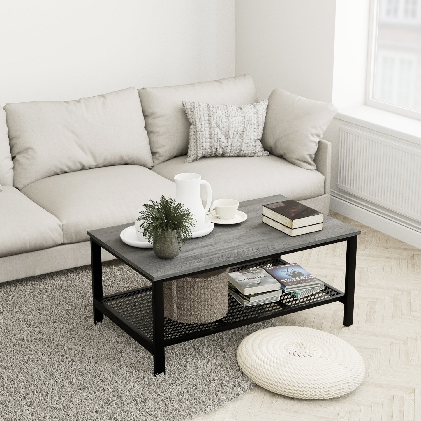 Industrial Coffee Table for Living Room