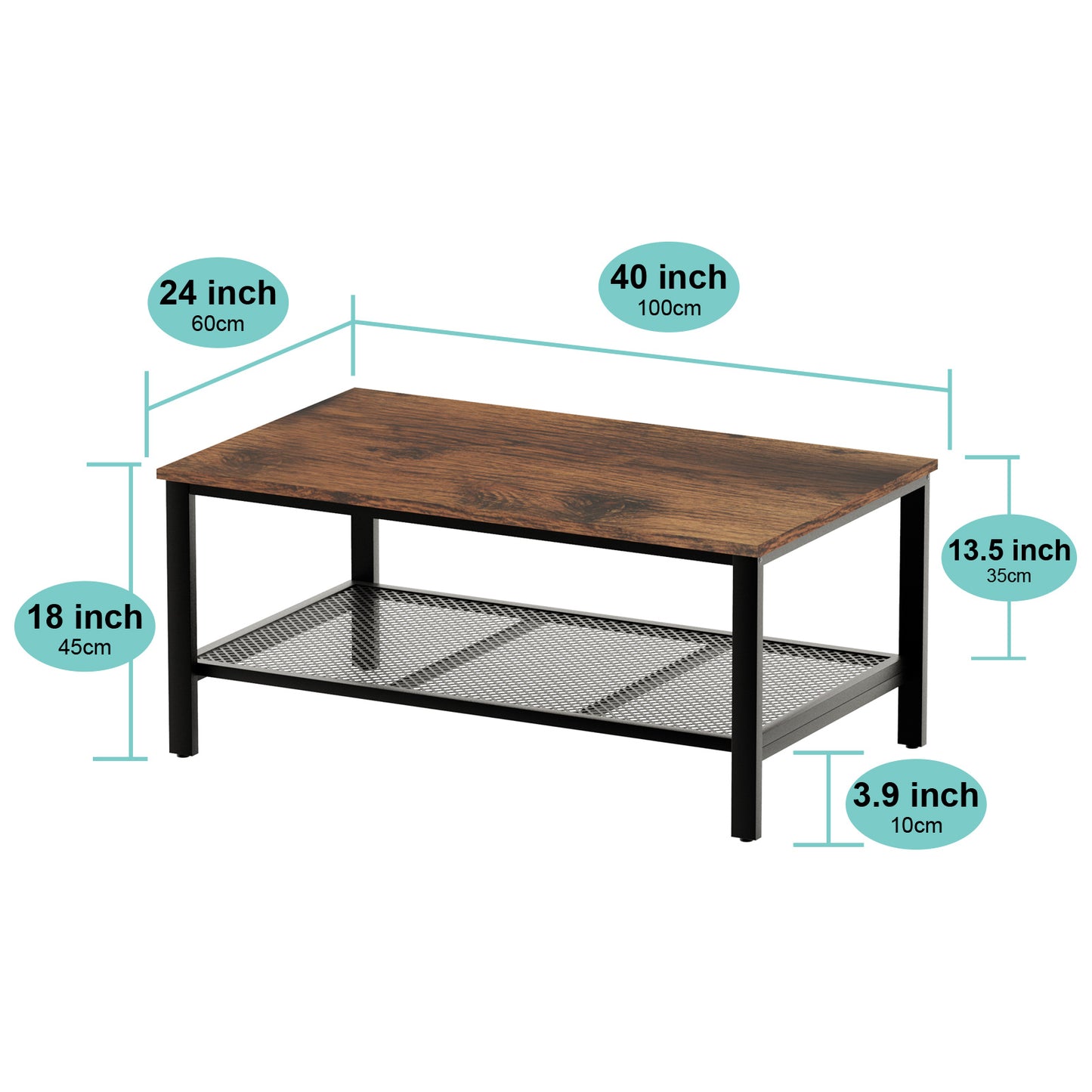 Industrial Coffee Table for Living Room