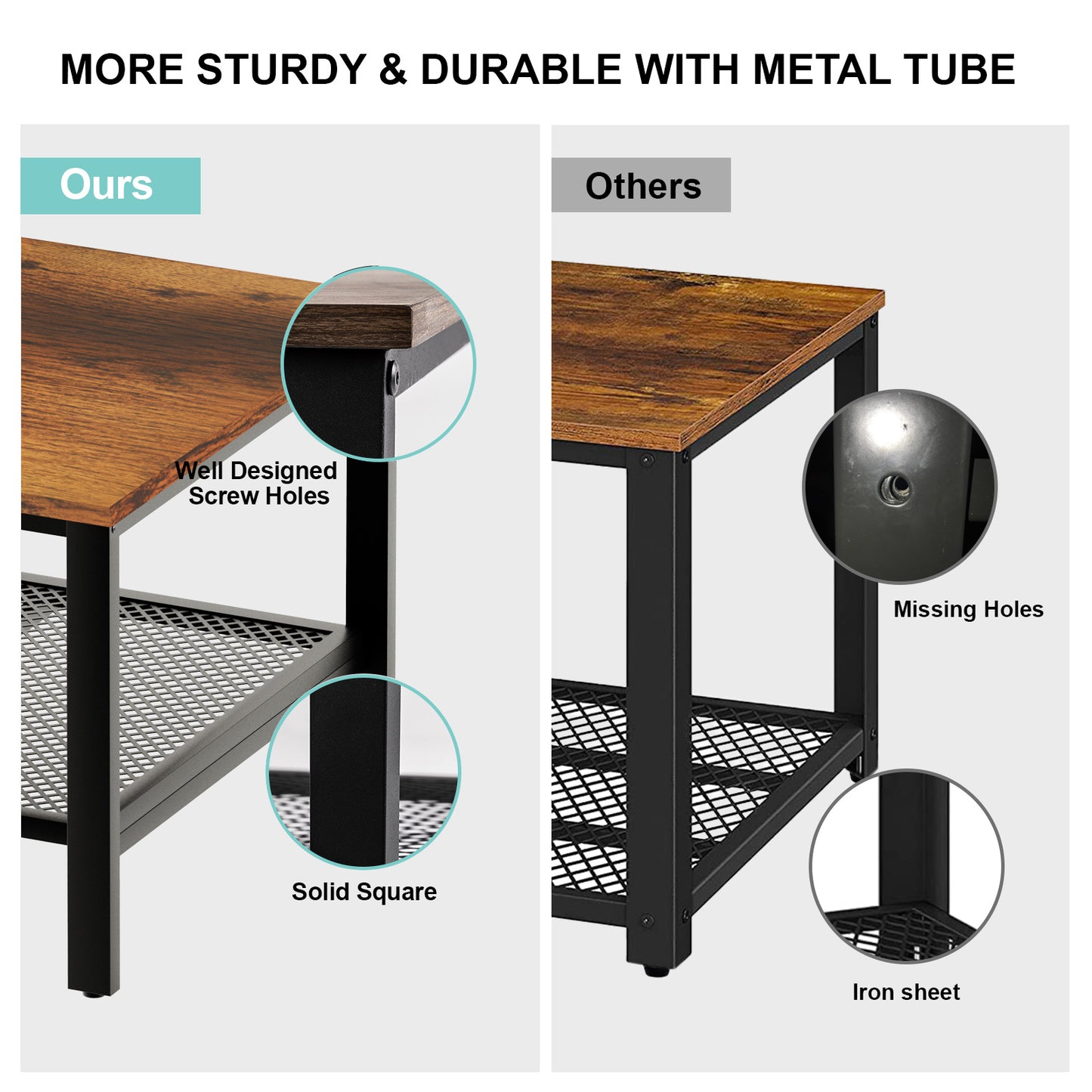 Industrial Coffee Table for Living Room