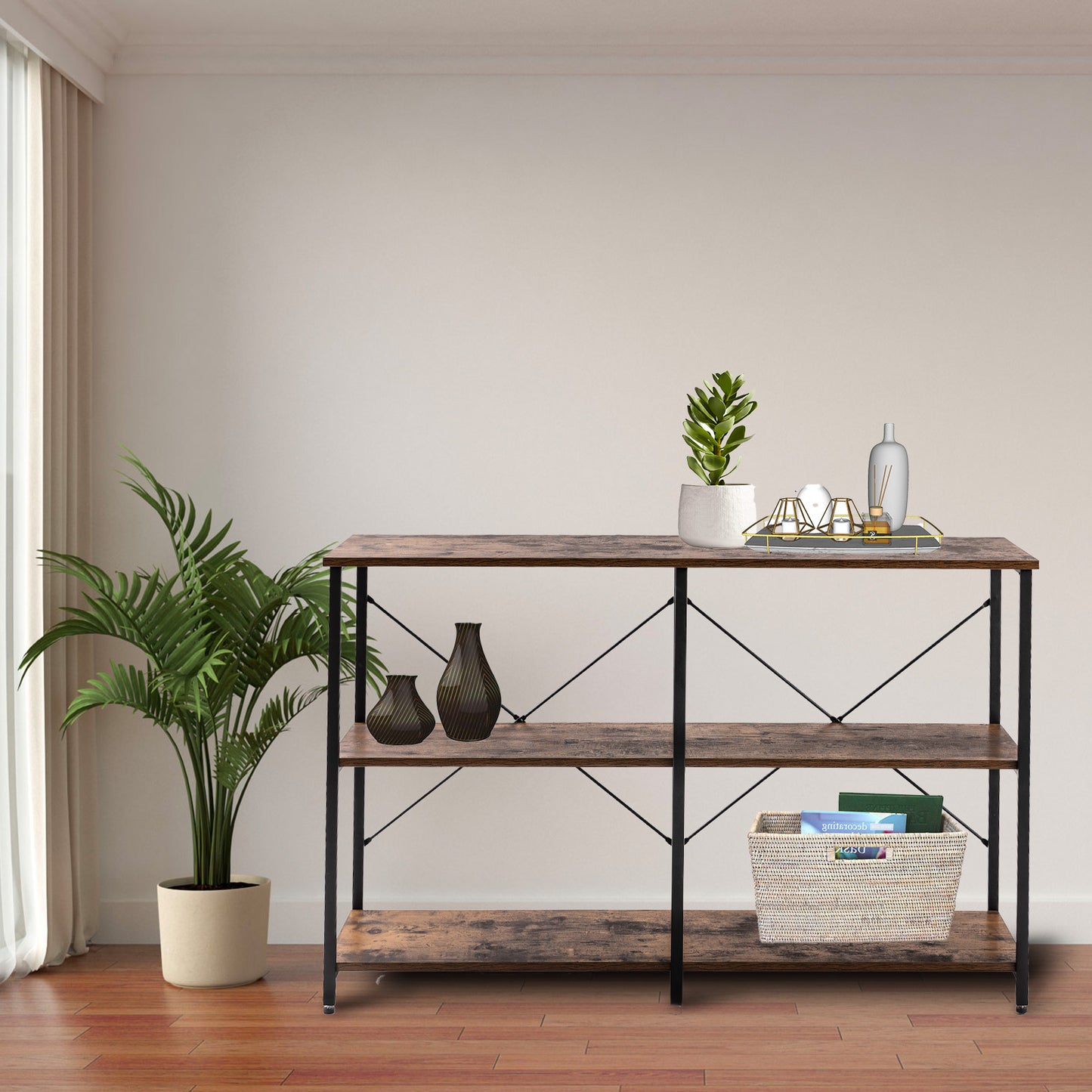 Industrial 47" Sofa Table for Entryway