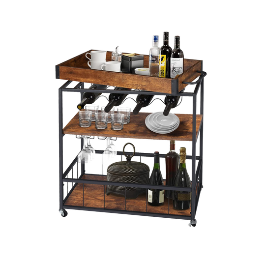 3-Tier Bar Serving Cart