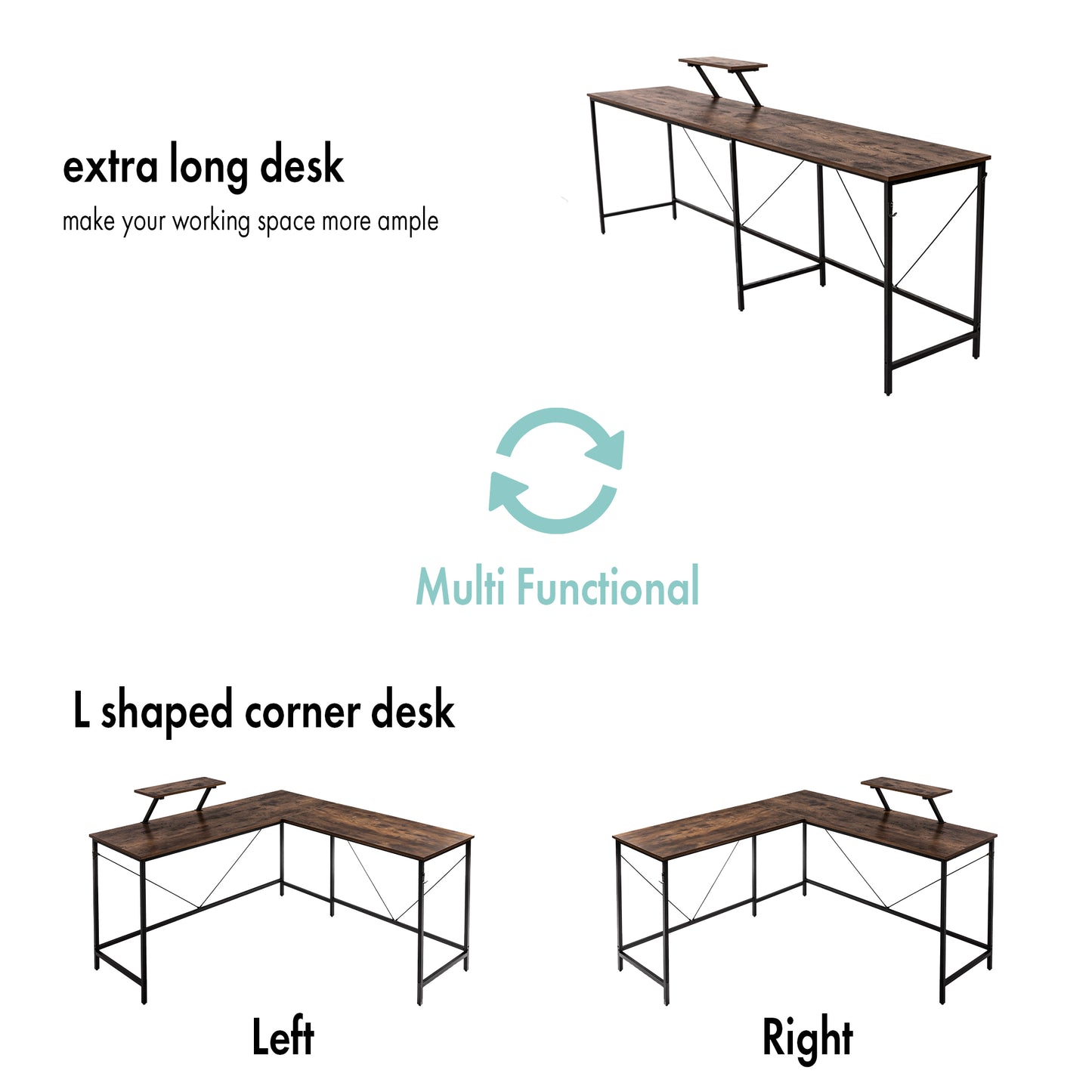 Home Office Gaming L Shaped Desk